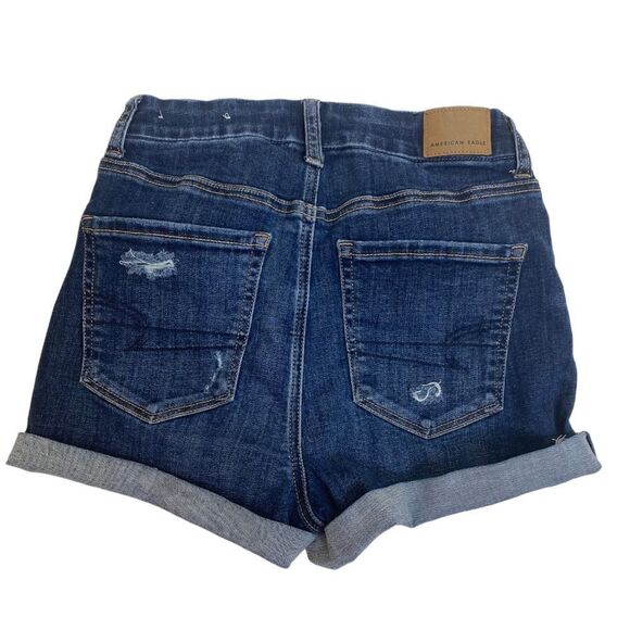 American Eagle Curvy Ripped Hi Rise Shortie Jean Shorts Size 2 W26 - Picture 2 of 6